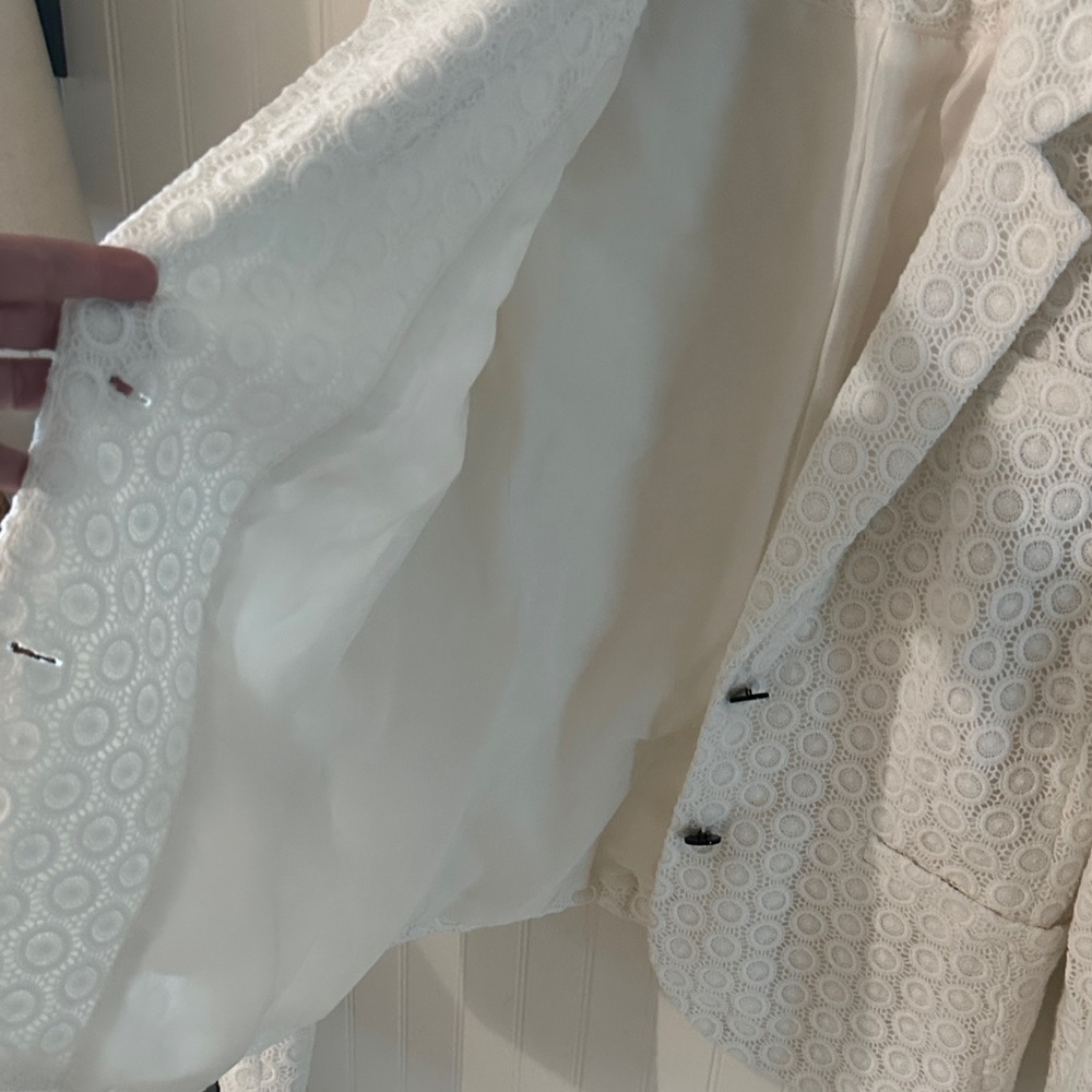 Calvin Klein Cream Blazer and Skirt Set sz Large - Picture 14 of 17
